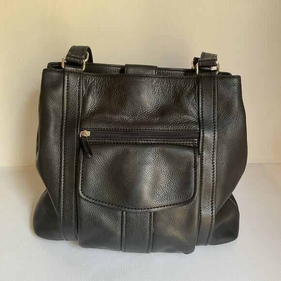 Fossil Leather Tote Bag – Black Vintage Y2K Large Purse - Picture 2 of 11